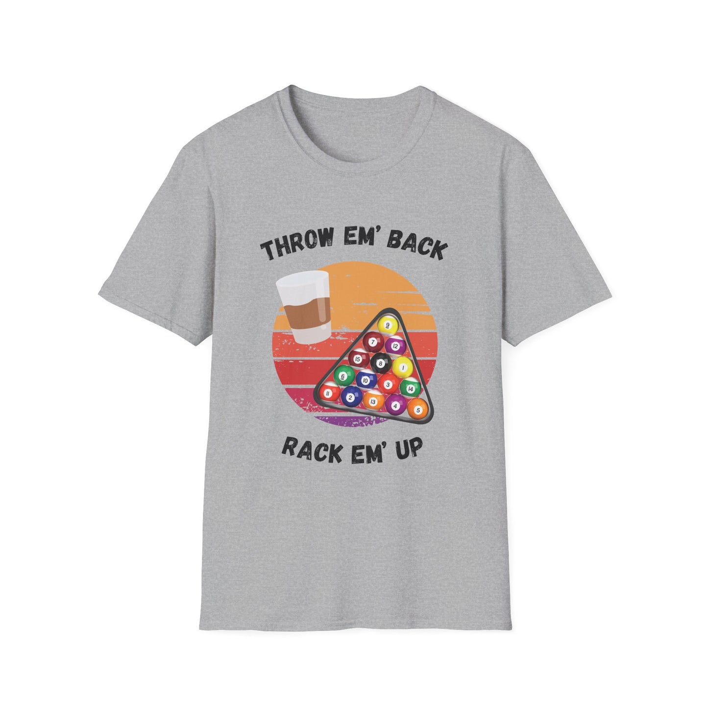 Funny throw em back rack em up Unisex Billiards/Pool Shirt