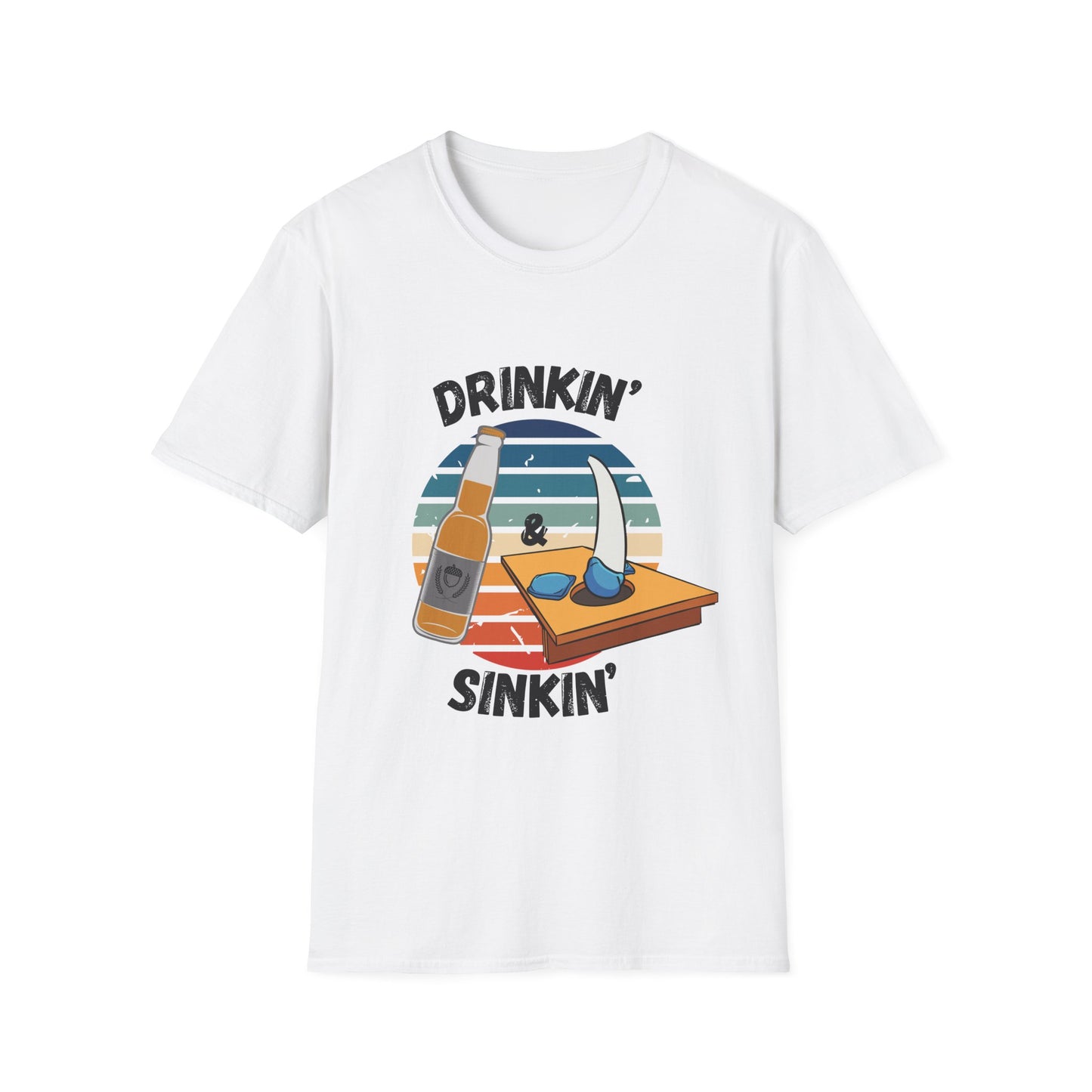 Funny drinking & sinkin Unisex Cornhole Shirt