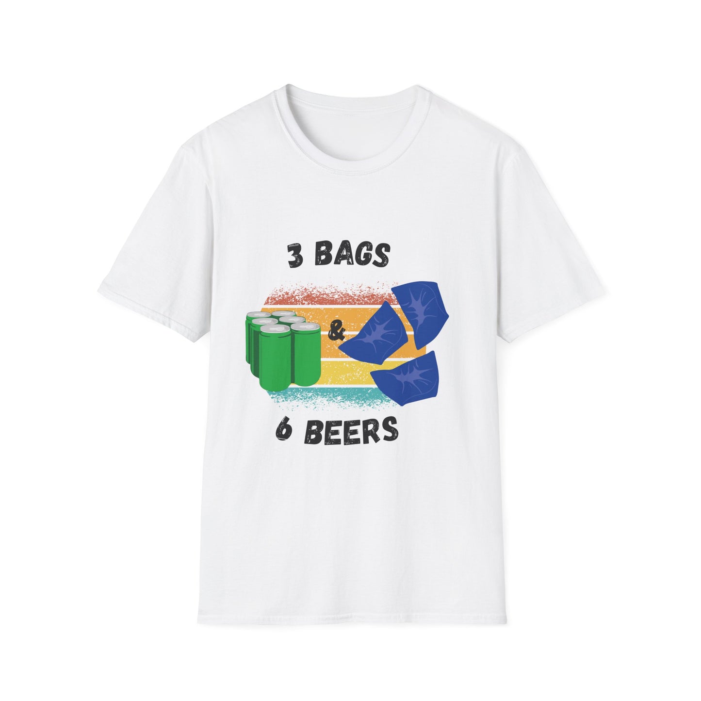 Funny unisex 3 bags 6 beers cornhole shirt