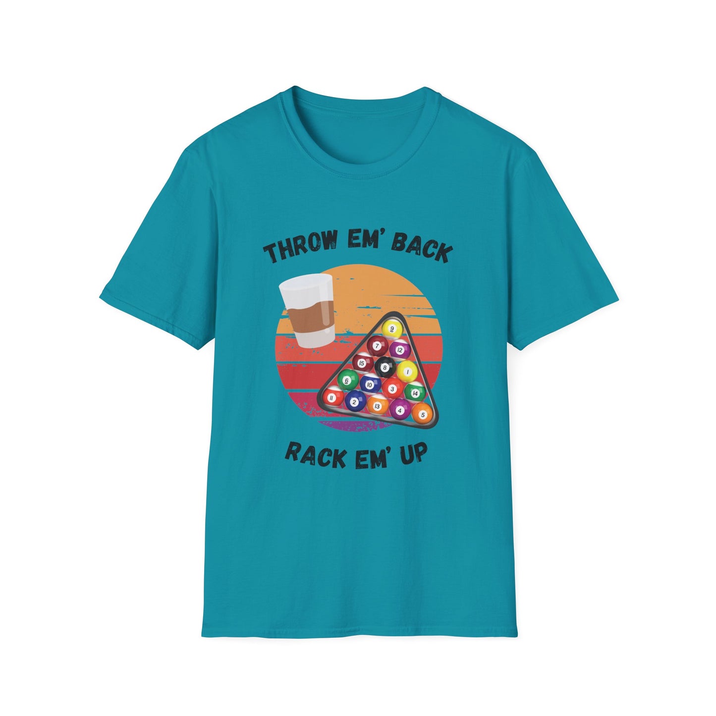 Funny throw em back rack em up Unisex Billiards/Pool Shirt