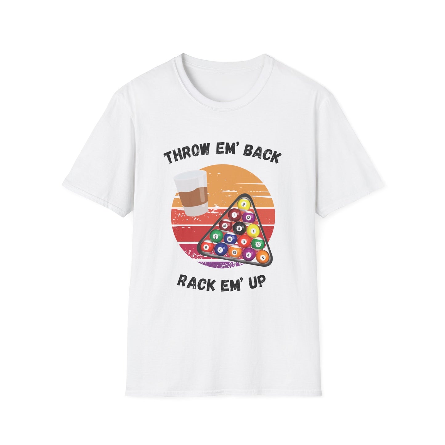 Funny throw em back rack em up Unisex Billiards/Pool Shirt