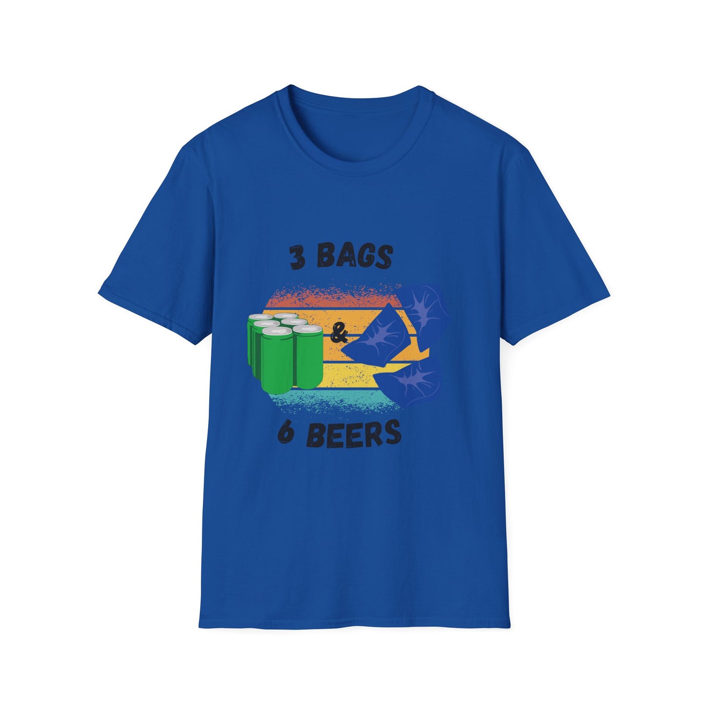 Funny unisex 3 bags 6 beers cornhole shirt