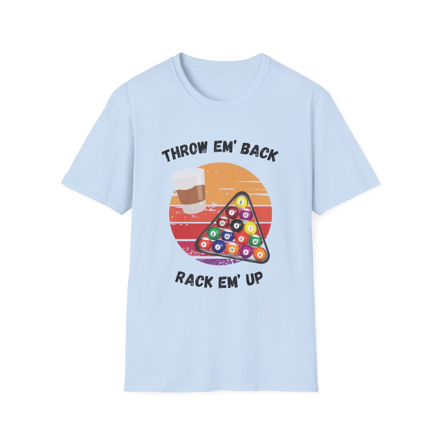 Funny throw em back rack em up Unisex Billiards/Pool Shirt