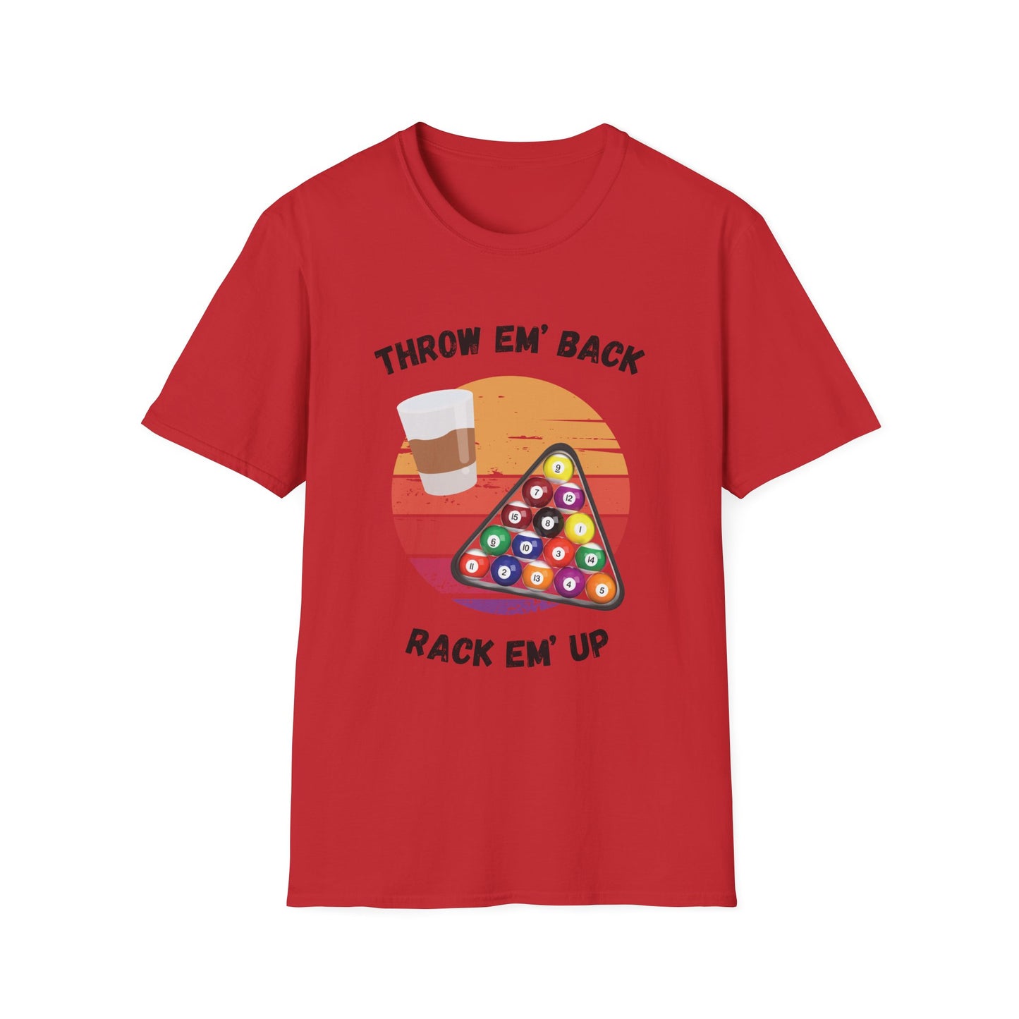 Funny throw em back rack em up Unisex Billiards/Pool Shirt