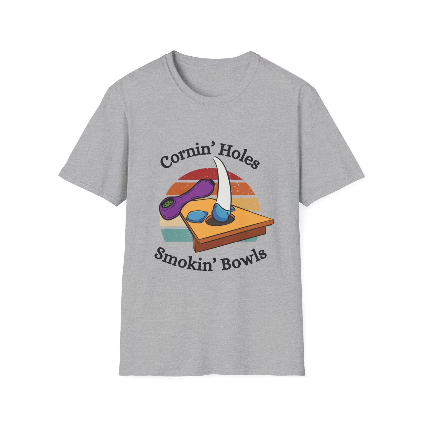 Funny cornin holes & smokin bowls Unisex Cornhole Shirt
