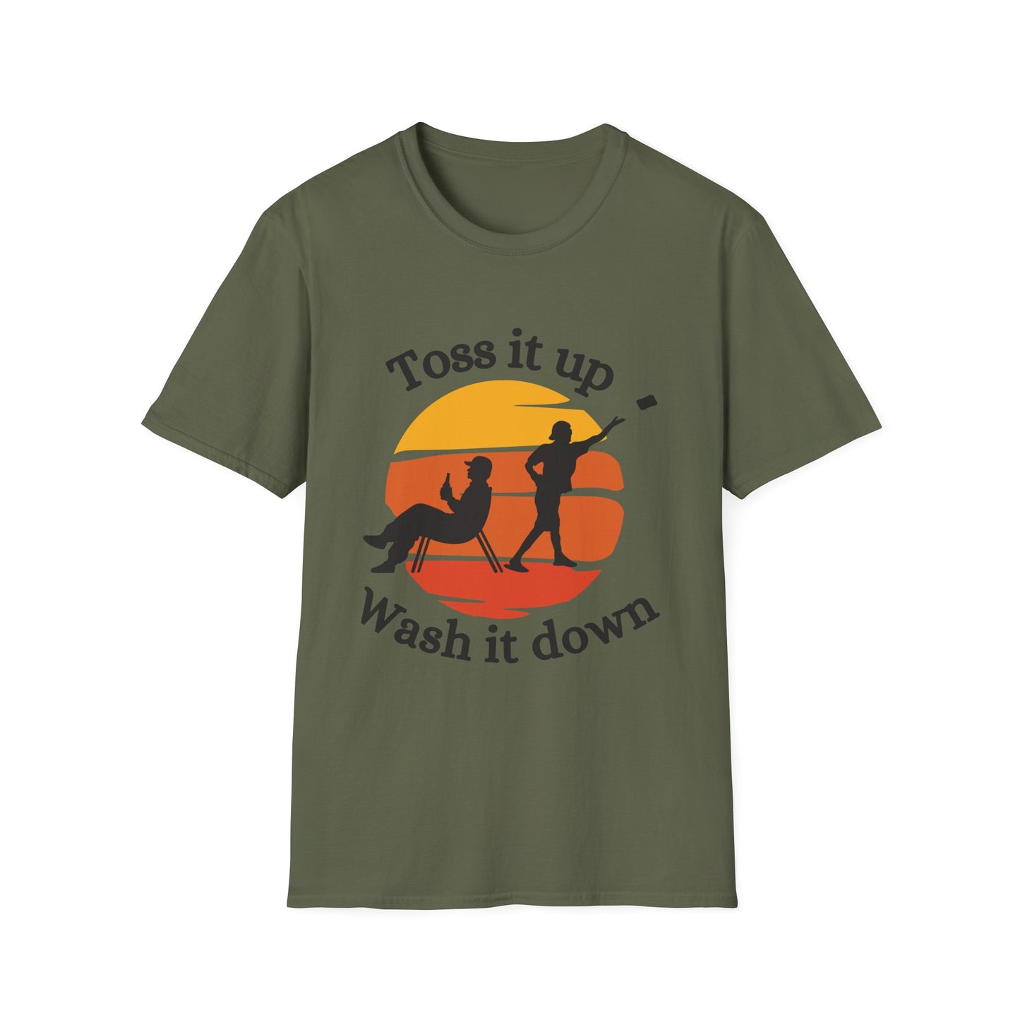 Funny toss it up wash it down Unisex Cornhole Shirt