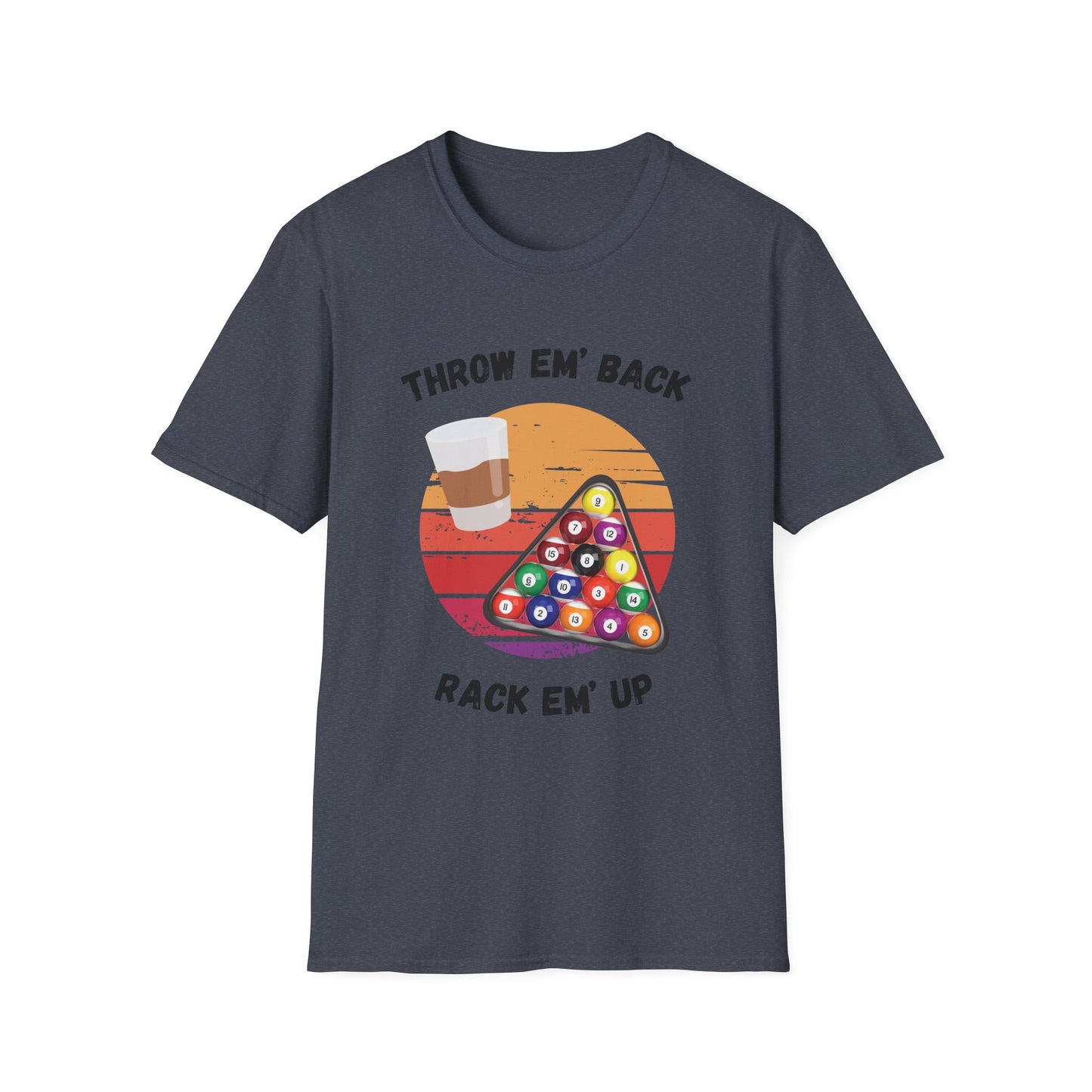 Funny throw em back rack em up Unisex Billiards/Pool Shirt