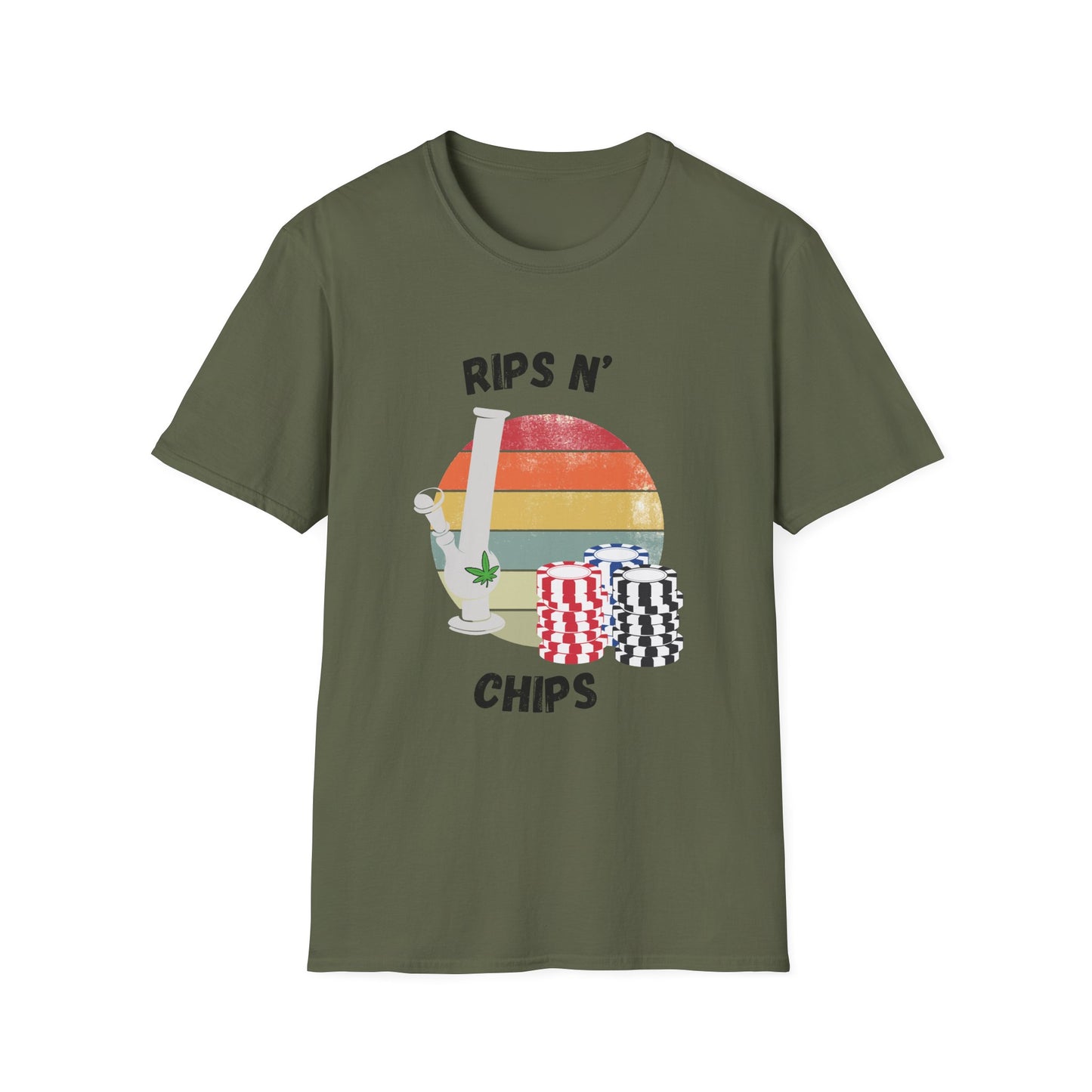 Funny rips n chips Unisex Poker Shirt