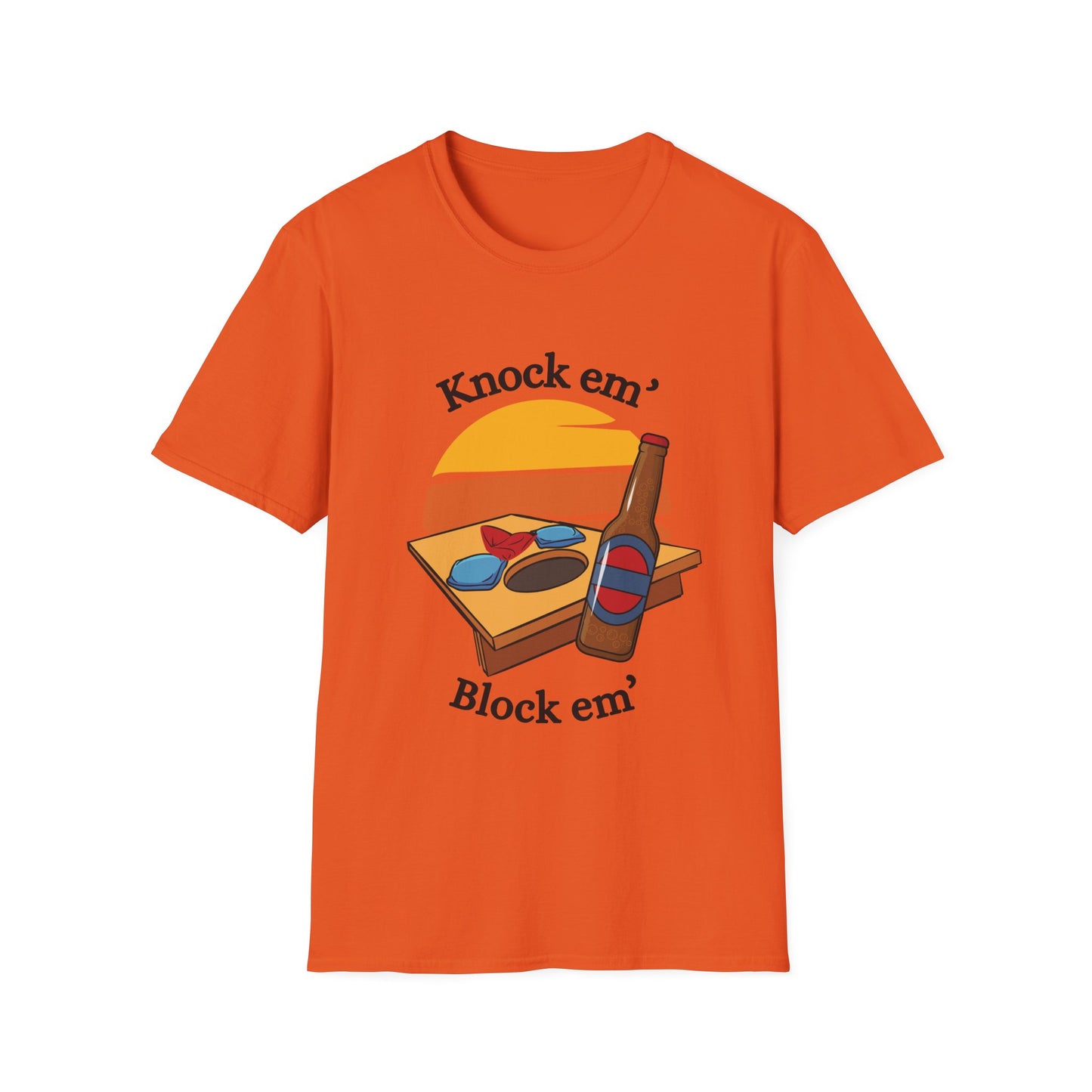 Funny knock em & block em Unisex Cornhole Shirt