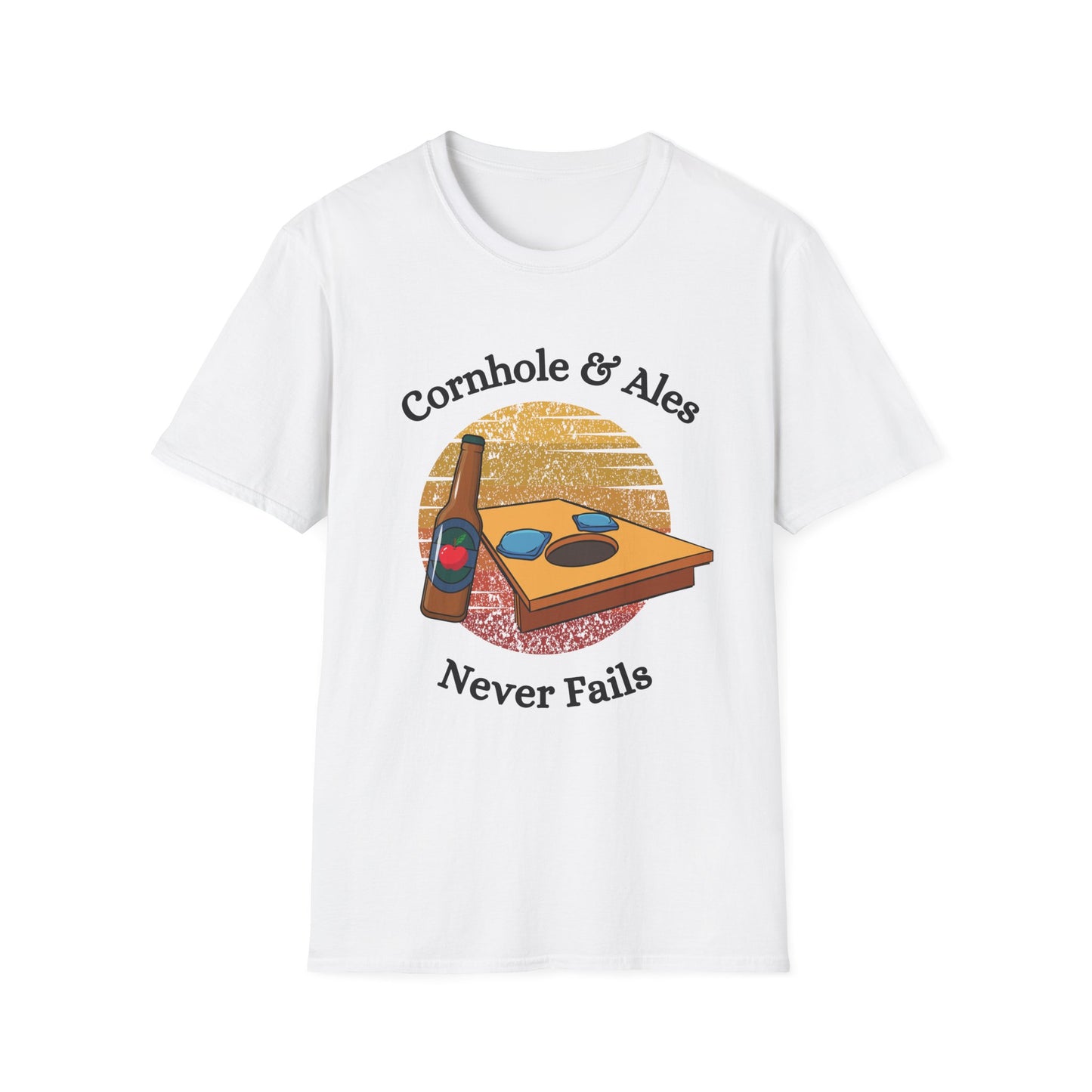 Funny cornhole and ales never fails Unisex Cornhole Shirt