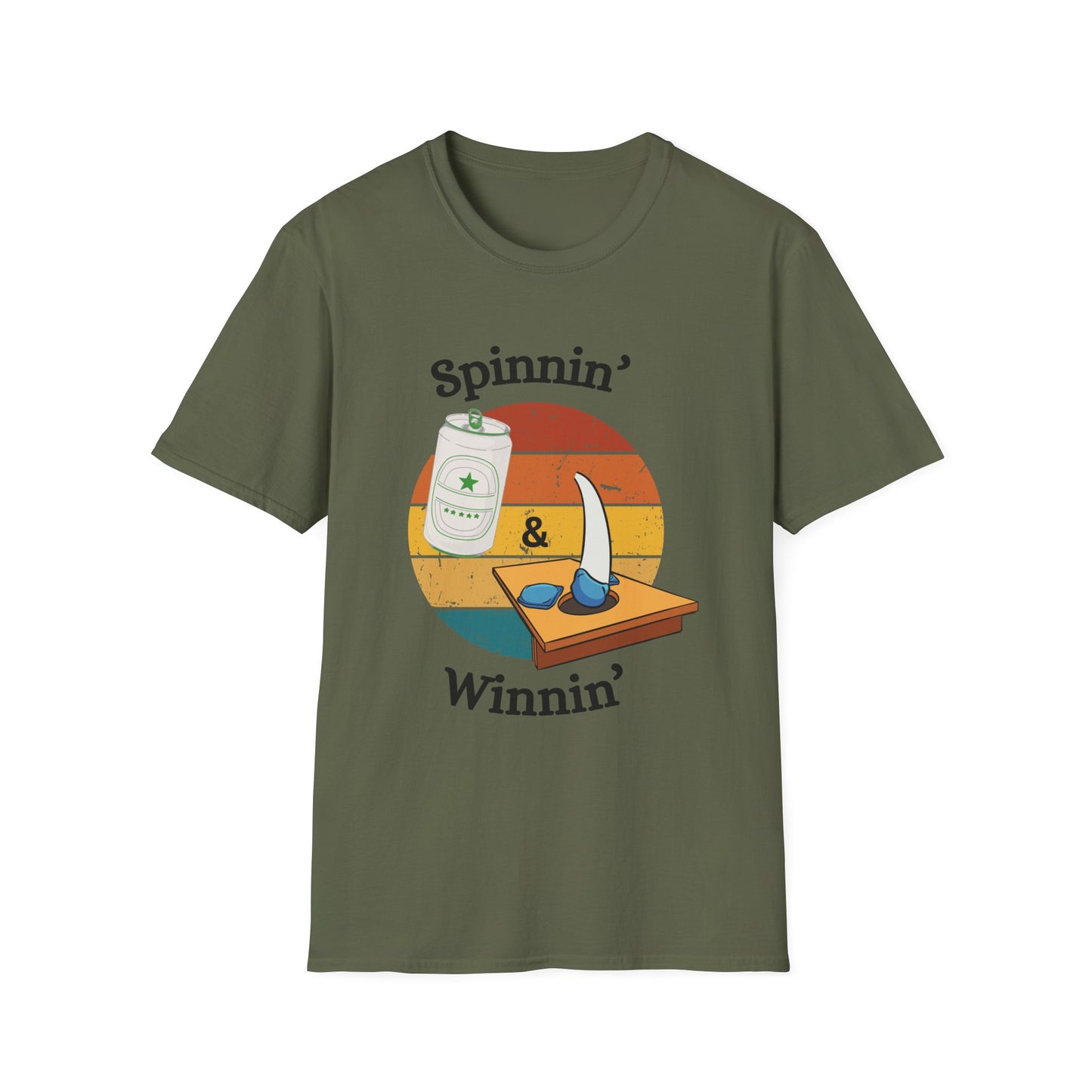 Funny spinnin & winnin Unisex Cornhole Shirt