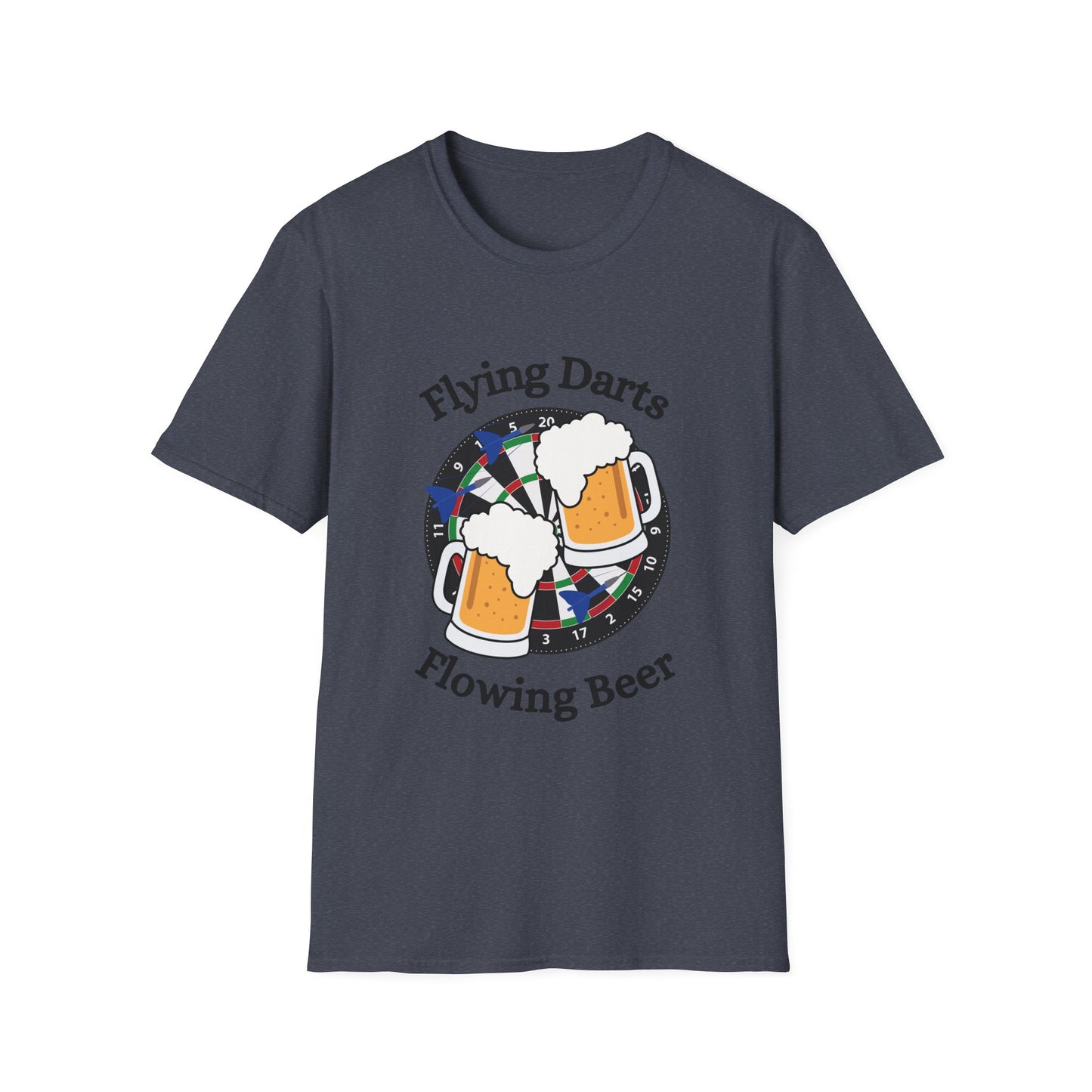 Funny flying darts flowing beer Unisex Darts Shirt