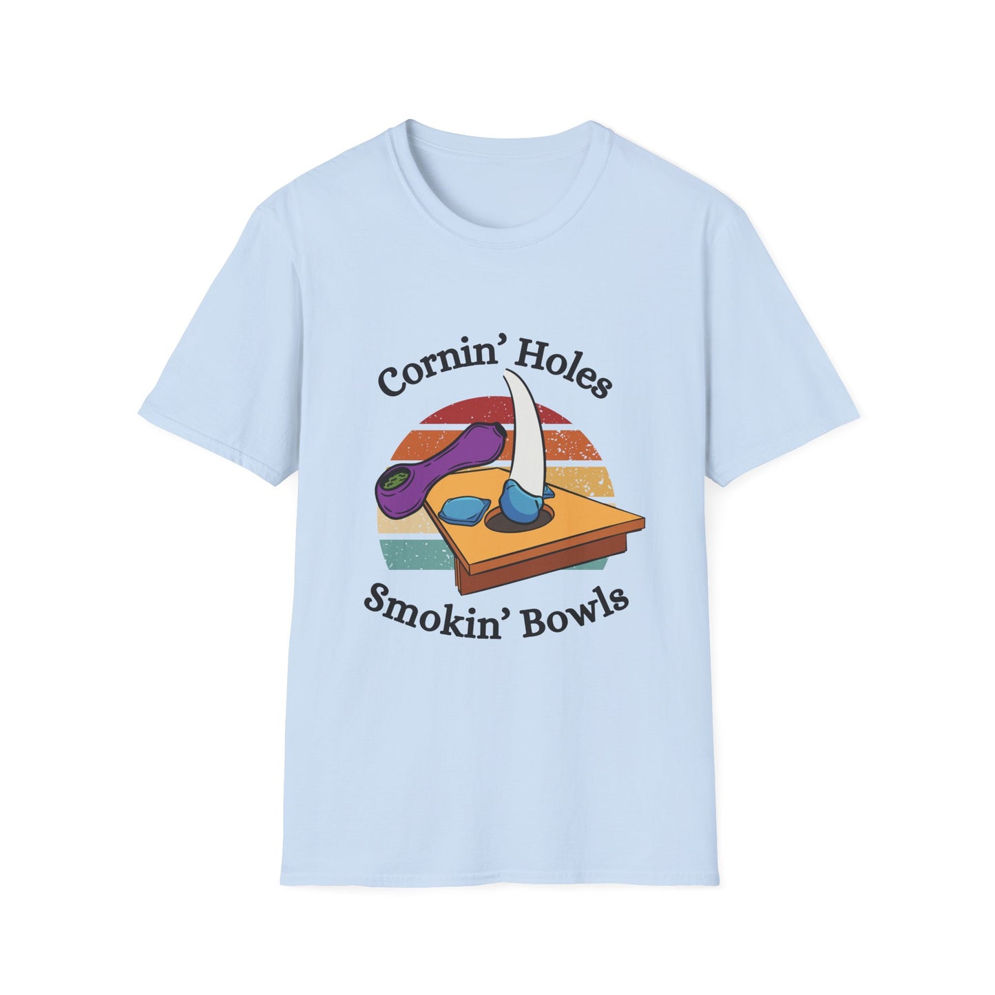 Funny cornin holes & smokin bowls Unisex Cornhole Shirt