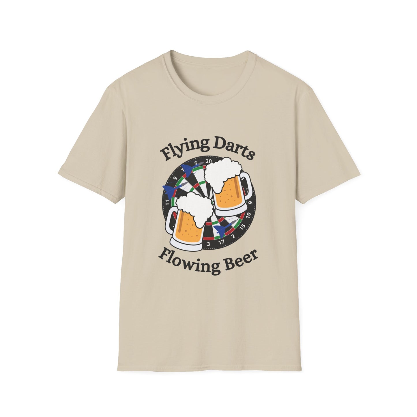 Funny flying darts flowing beer Unisex Darts Shirt