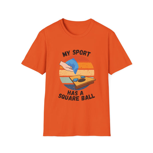 Funny my sport has a square ball Unisex Cornhole Shirt