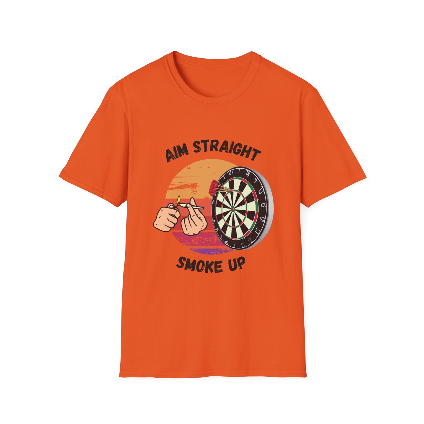 Funny aim straight smoke up Unisex Darts Shirt