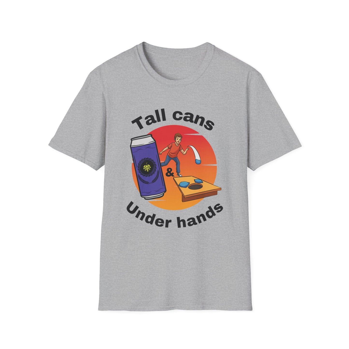 Funny tall cans & underhand Unisex Cornhole Shirt