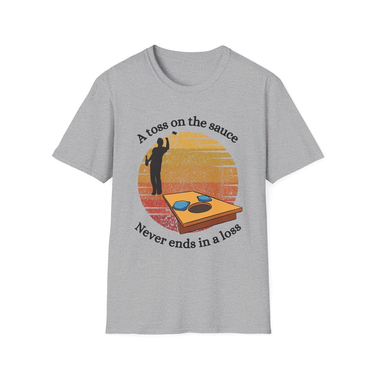 Funny toss on the sauce Unisex Cornhole Shirt