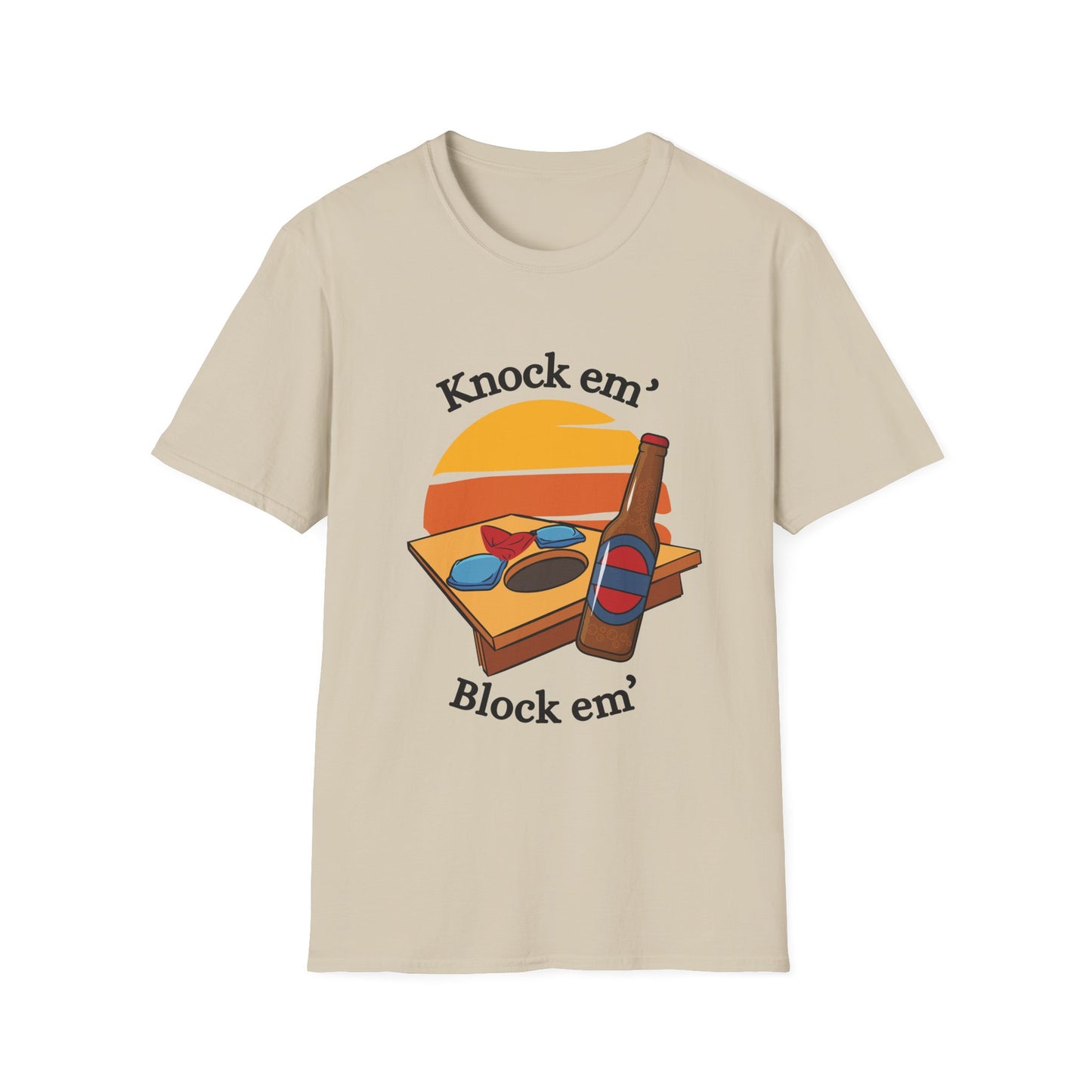 Funny knock em & block em Unisex Cornhole Shirt