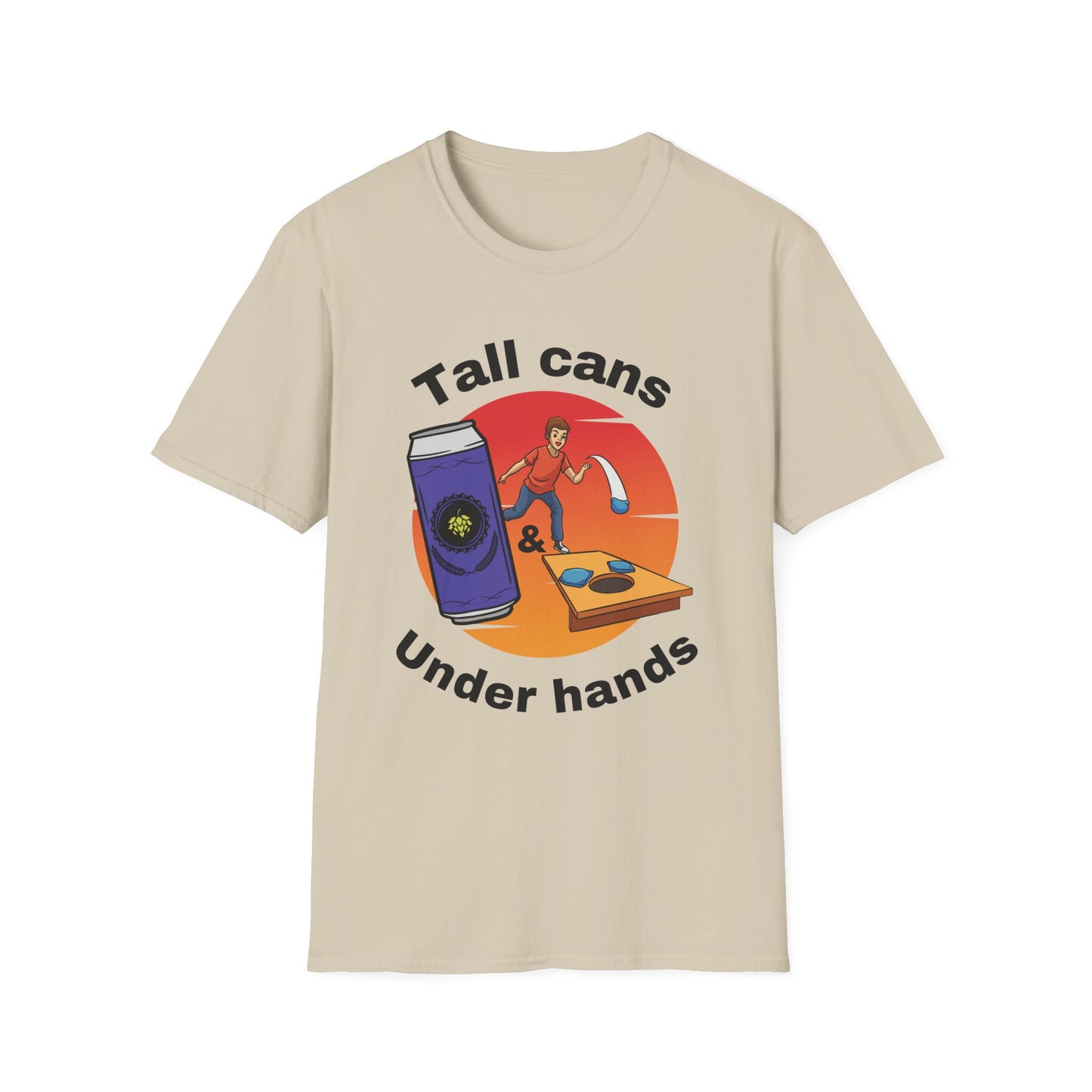 Funny tall cans & underhand Unisex Cornhole Shirt