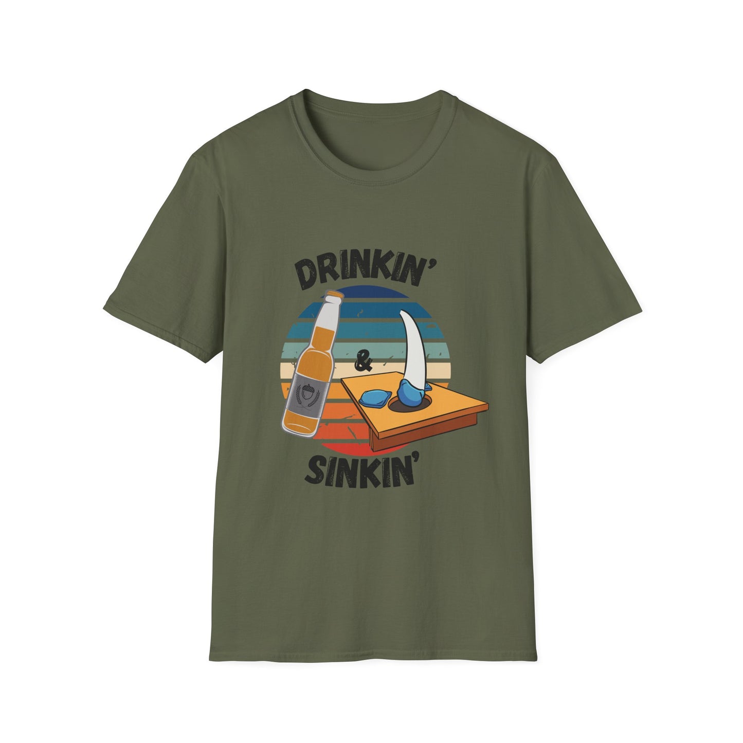 Funny drinking & sinkin Unisex Cornhole Shirt