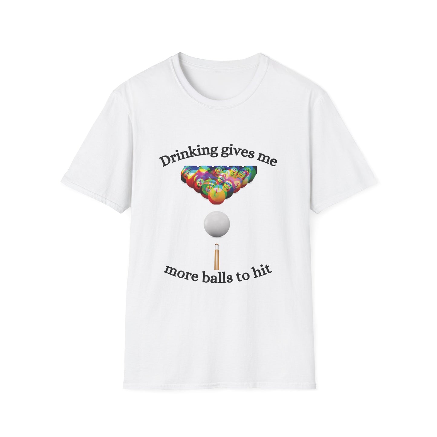 Funny drinking gives me more balls to hit Unisex Billiards/Pool Shirt