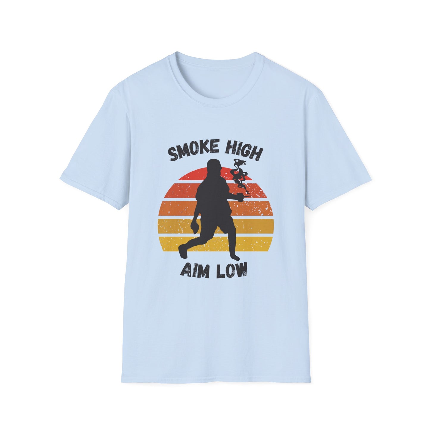 Funny smoke high aim low Unisex Cornhole Shirt