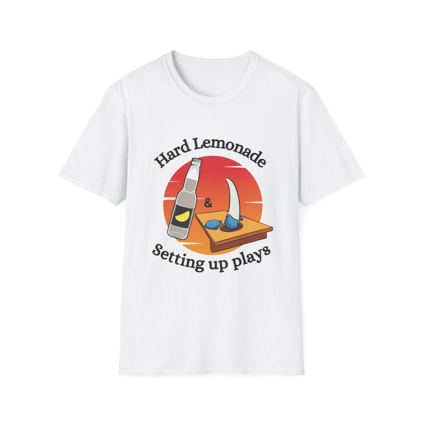 Funny hard lemonade setting up plays Unisex Cornhole Shirt