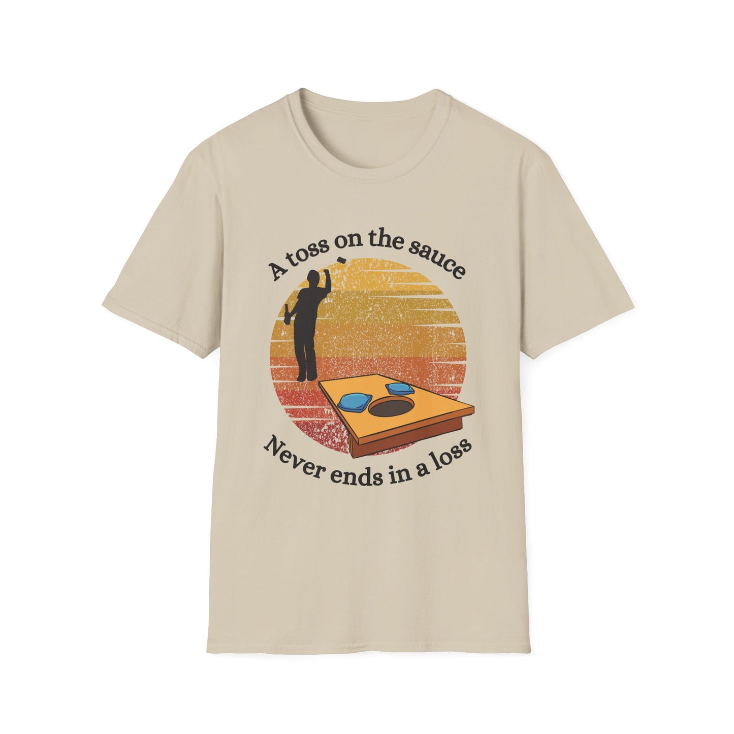 Funny toss on the sauce Unisex Cornhole Shirt