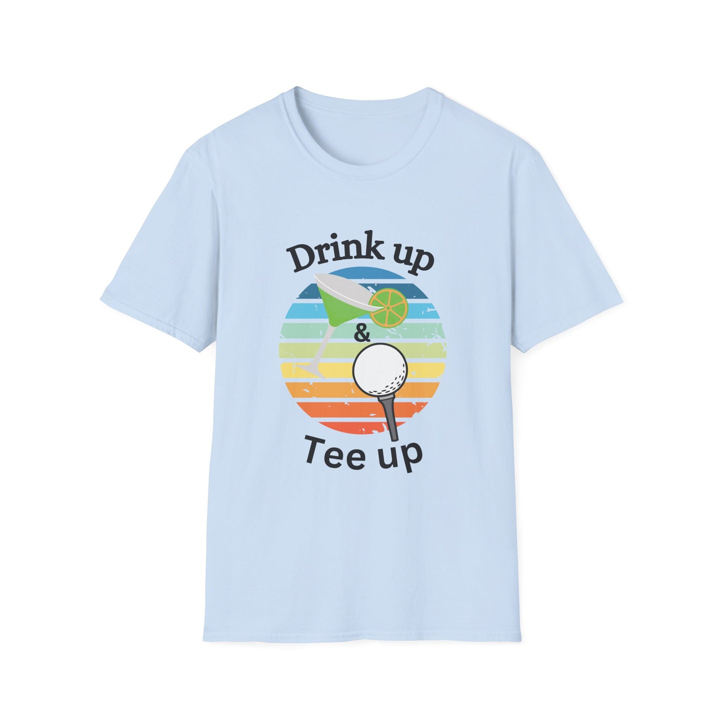 Funny drink up & tee up Unisex Golf Shirt