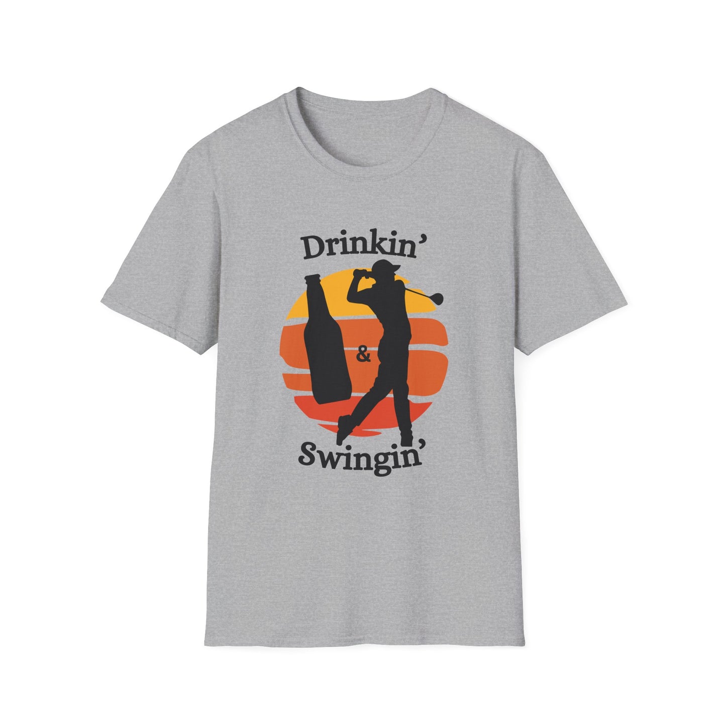 Funny drinkin & swingin Unisex Gold Shirt