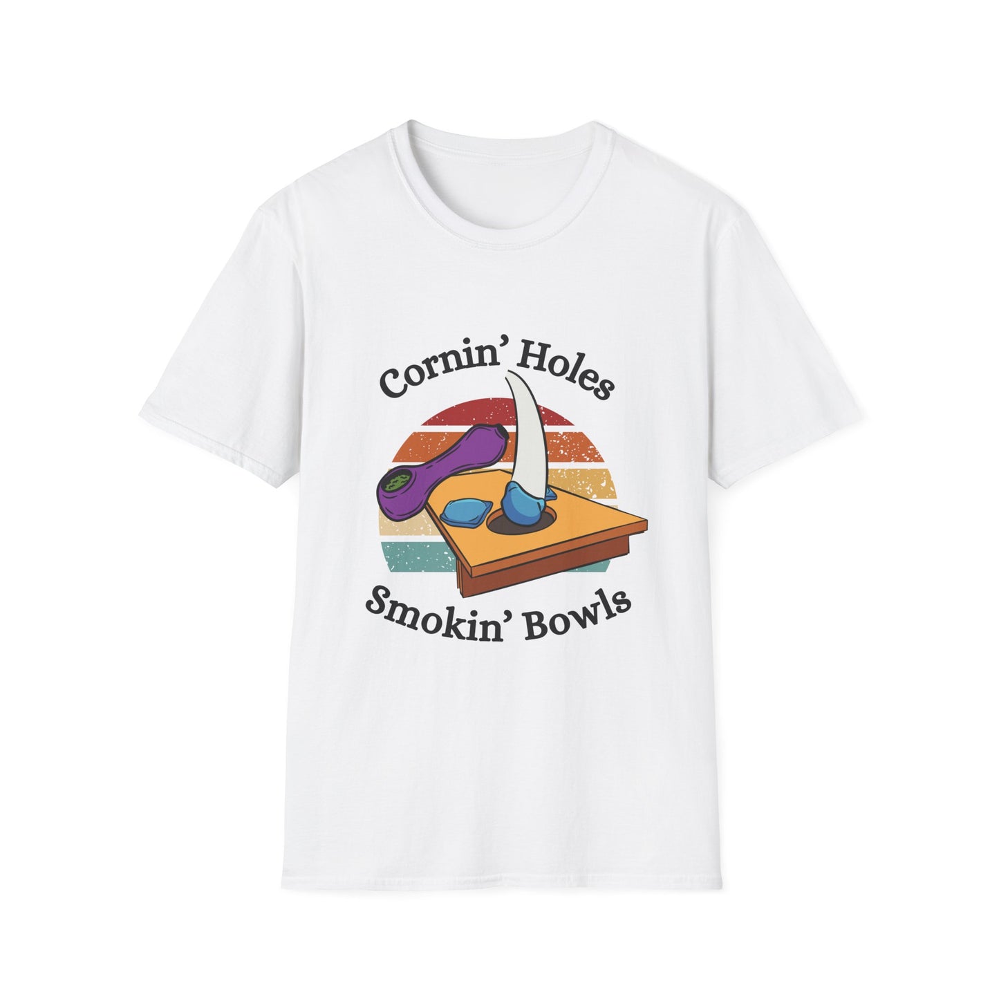 Funny cornin holes & smokin bowls Unisex Cornhole Shirt