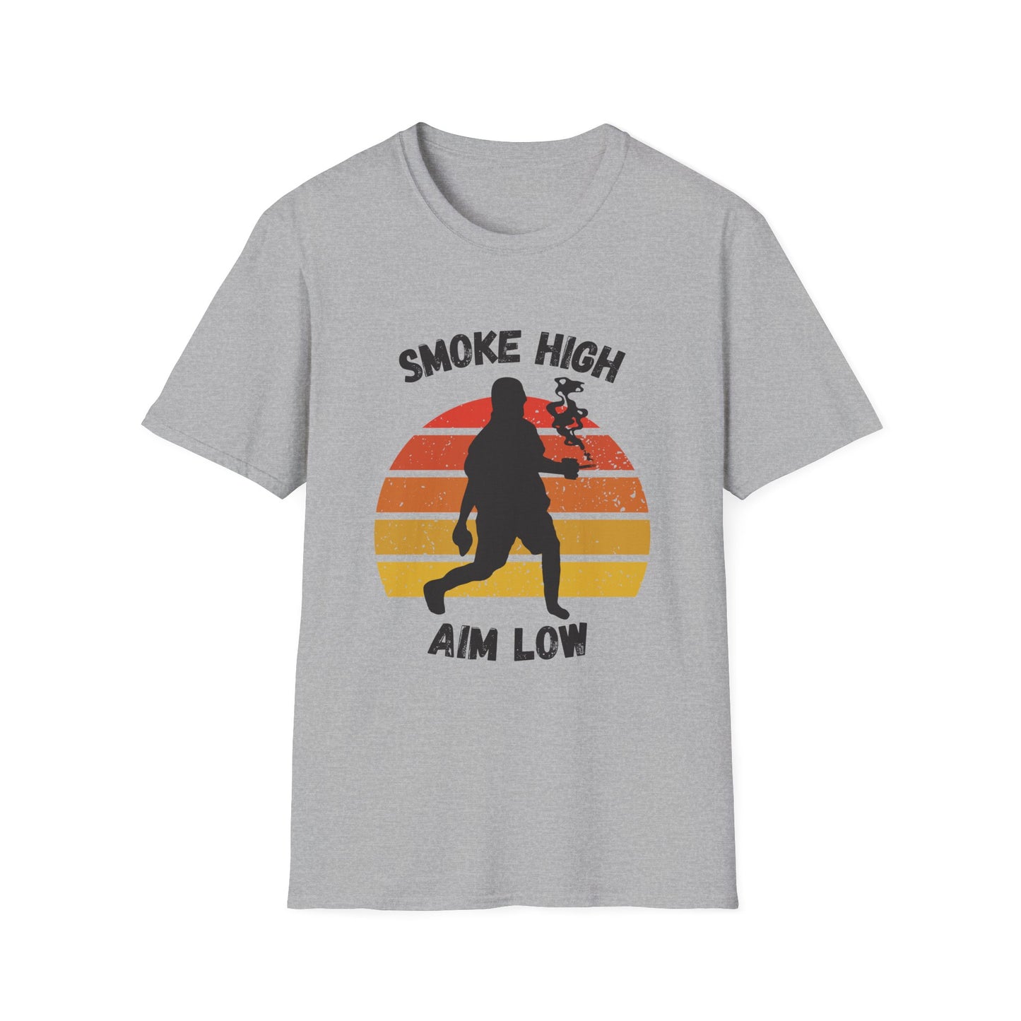 Funny smoke high aim low Unisex Cornhole Shirt