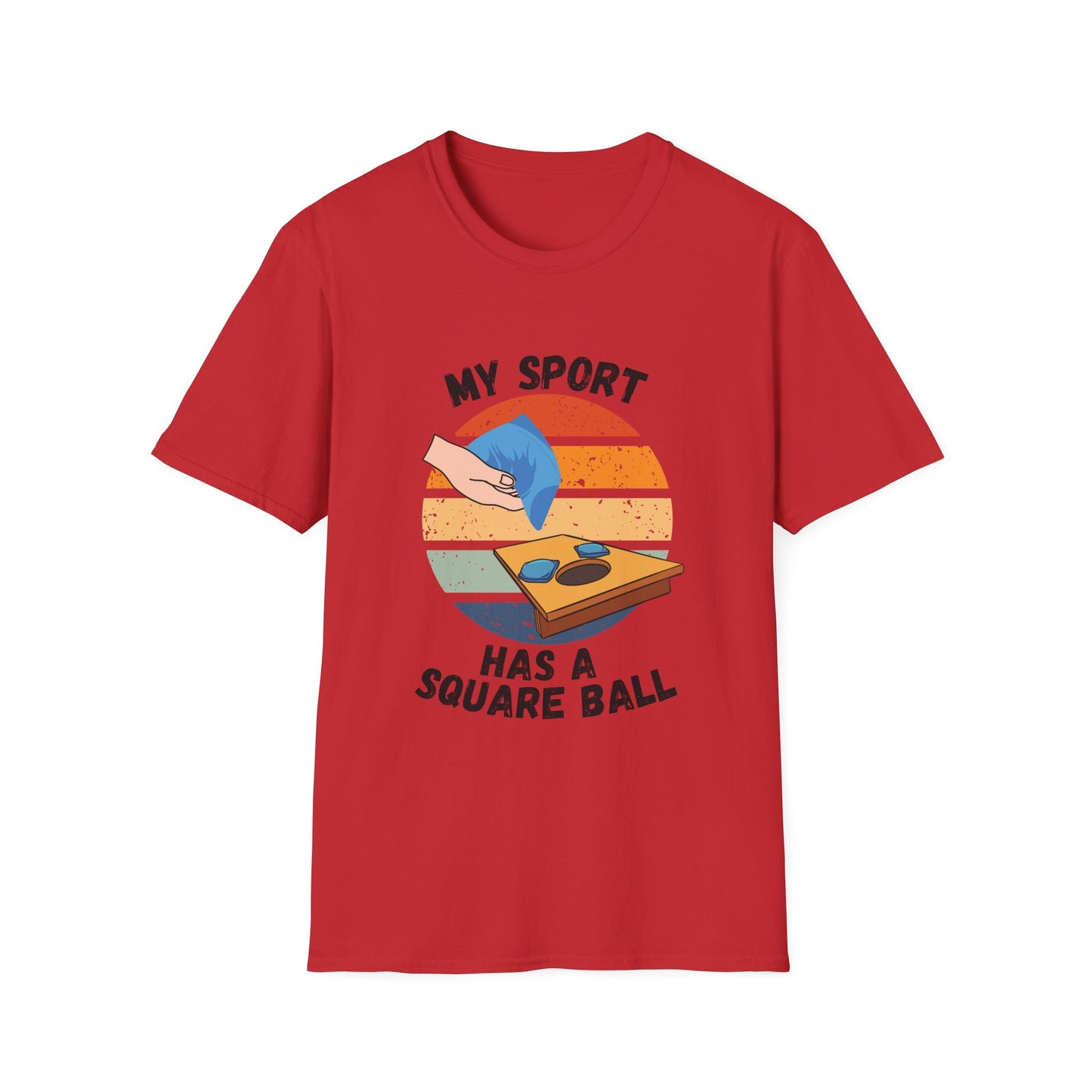 Funny my sport has a square ball Unisex Cornhole Shirt