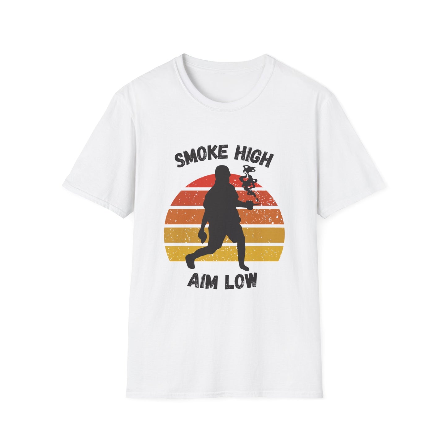 Funny smoke high aim low Unisex Cornhole Shirt