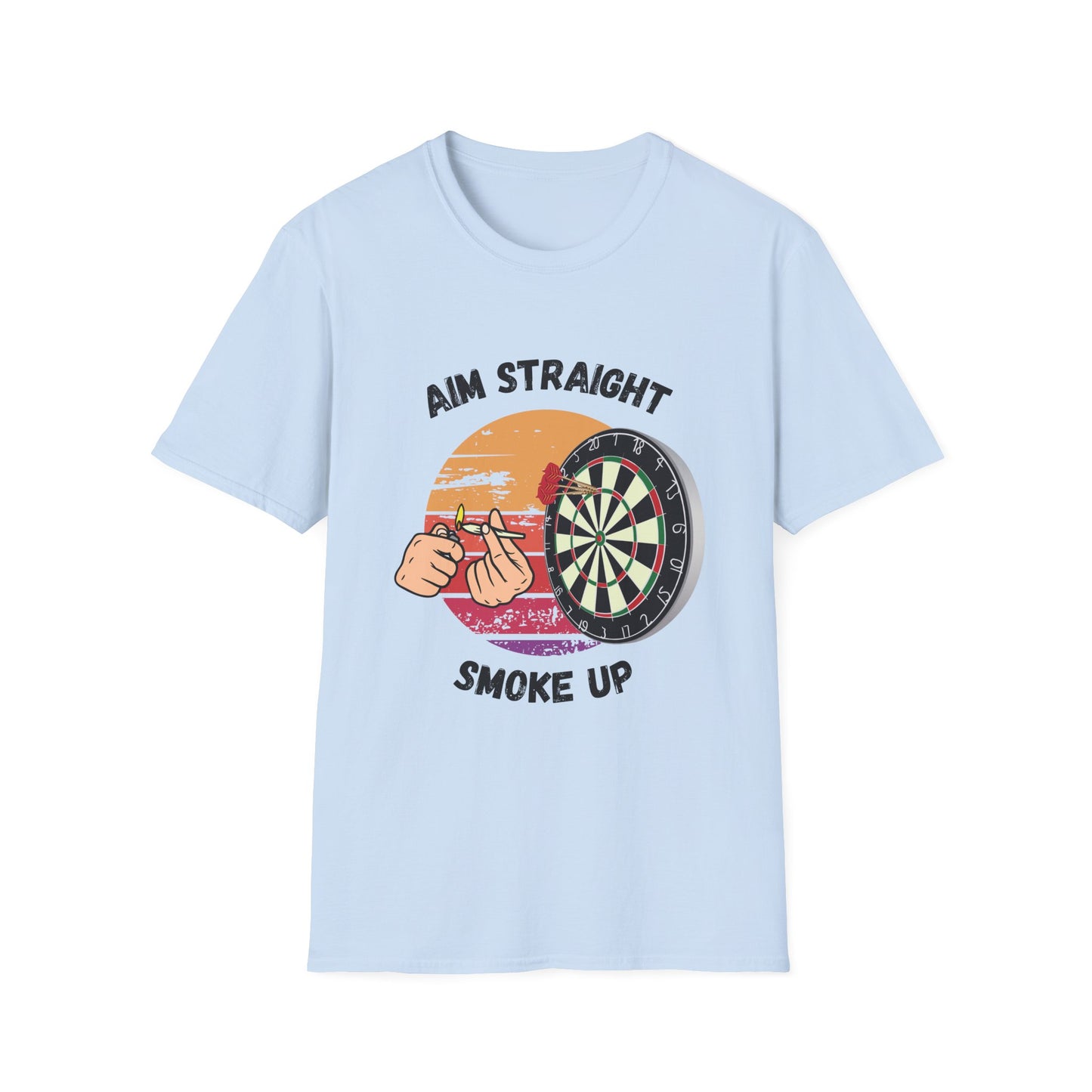 Funny aim straight smoke up Unisex Darts Shirt