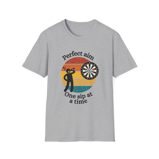 Funny perfect aim one sip at a time Unisex Darts Shirt