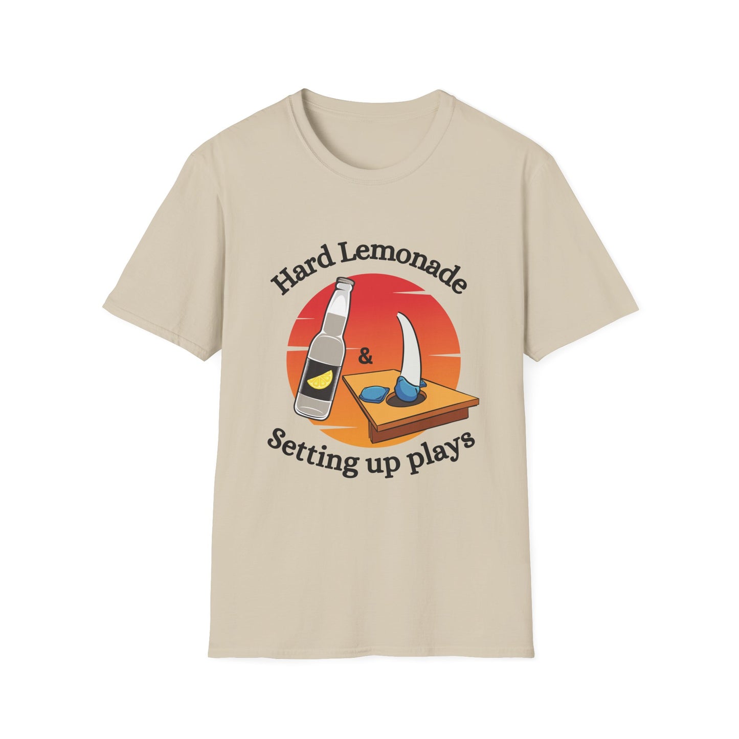 Funny hard lemonade setting up plays Unisex Cornhole Shirt