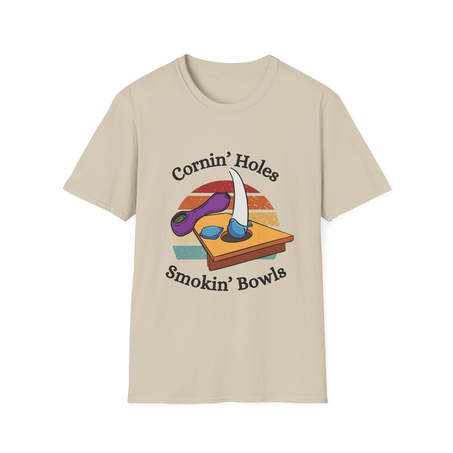 Funny cornin holes & smokin bowls Unisex Cornhole Shirt