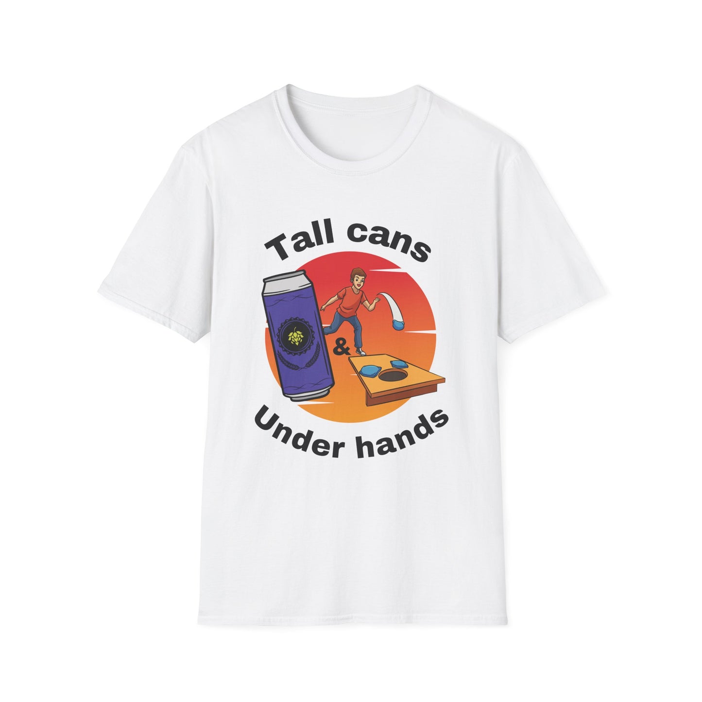 Funny tall cans & underhand Unisex Cornhole Shirt