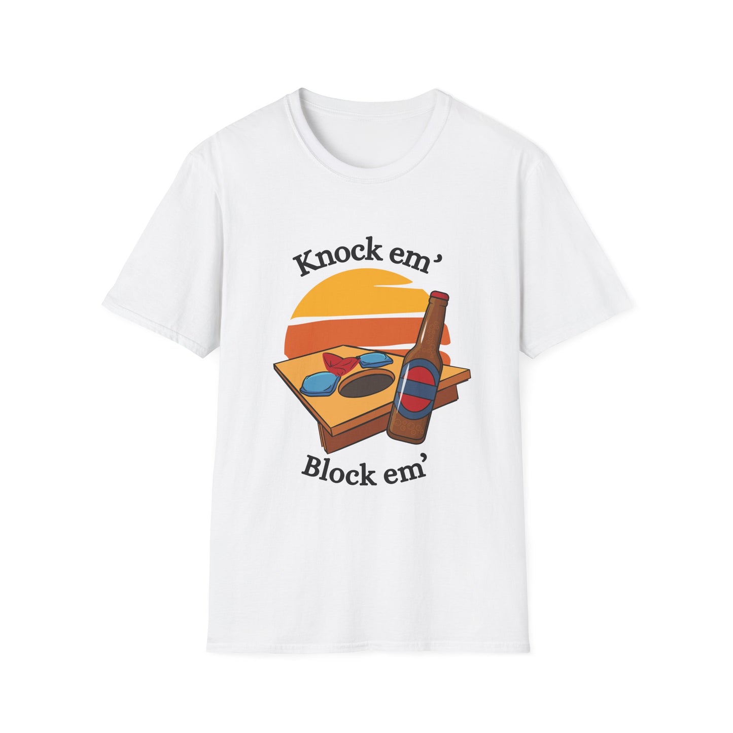 Funny knock em & block em Unisex Cornhole Shirt