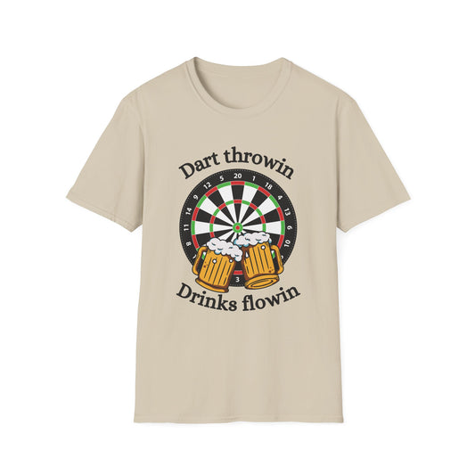 Funny dart throwin drinks flowin Unisex Darts Shirt