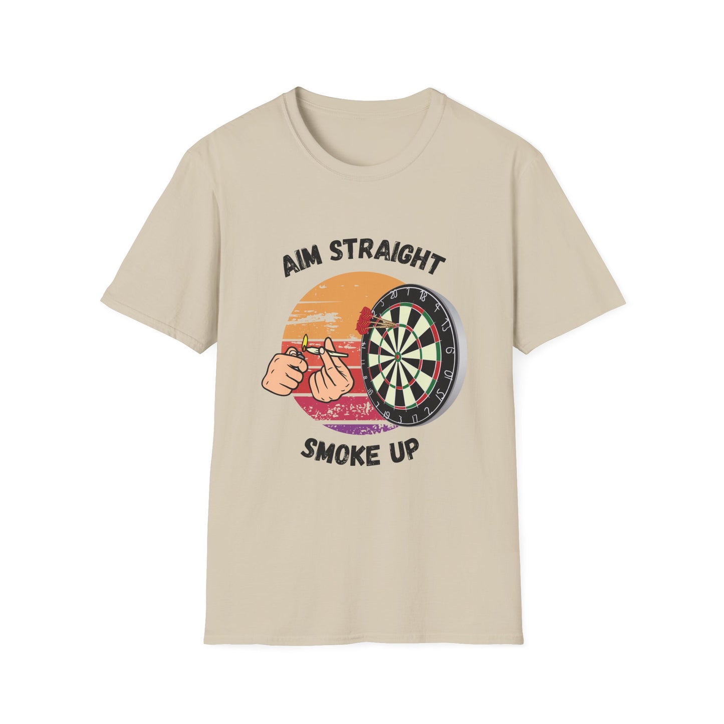 Funny aim straight smoke up Unisex Darts Shirt