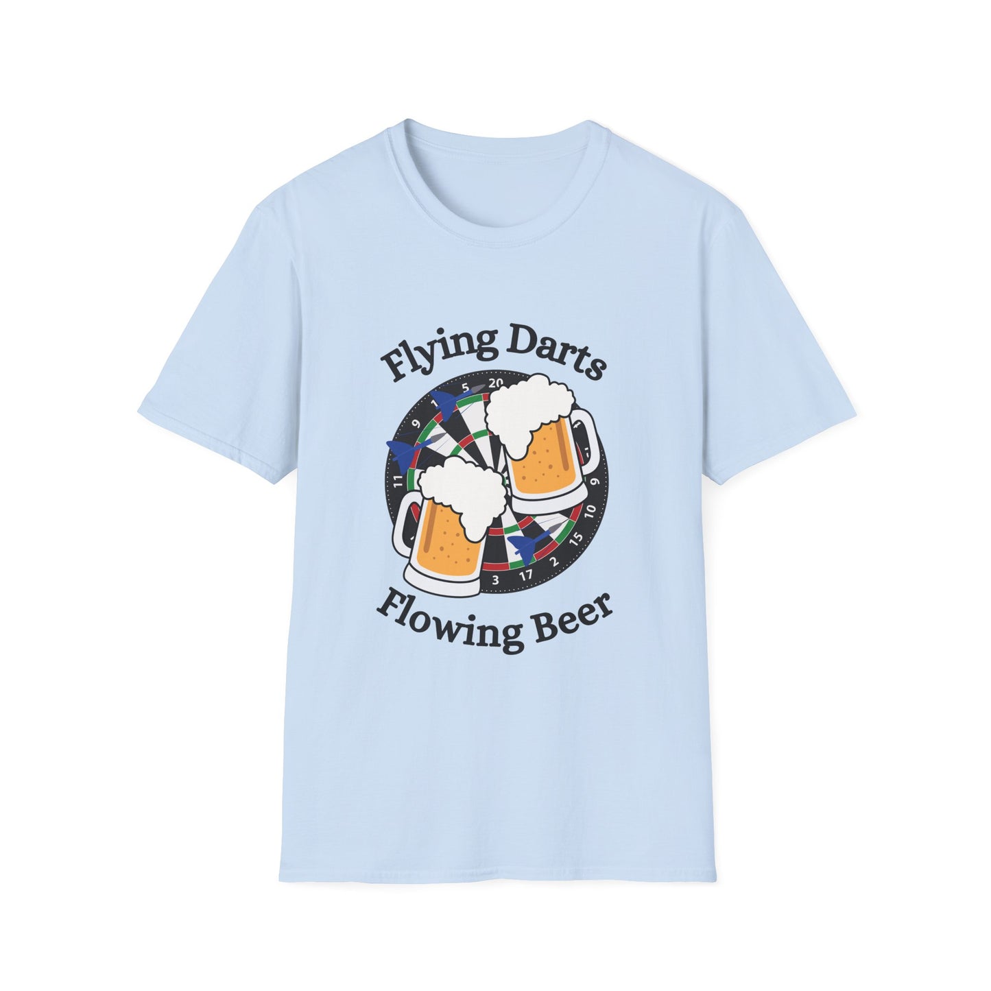 Funny flying darts flowing beer Unisex Darts Shirt