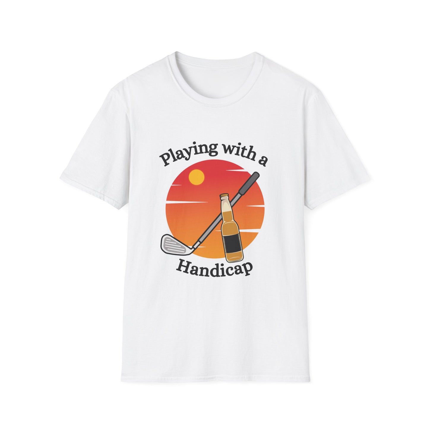 Funny playing with a handicap Unisex Golf Shirt