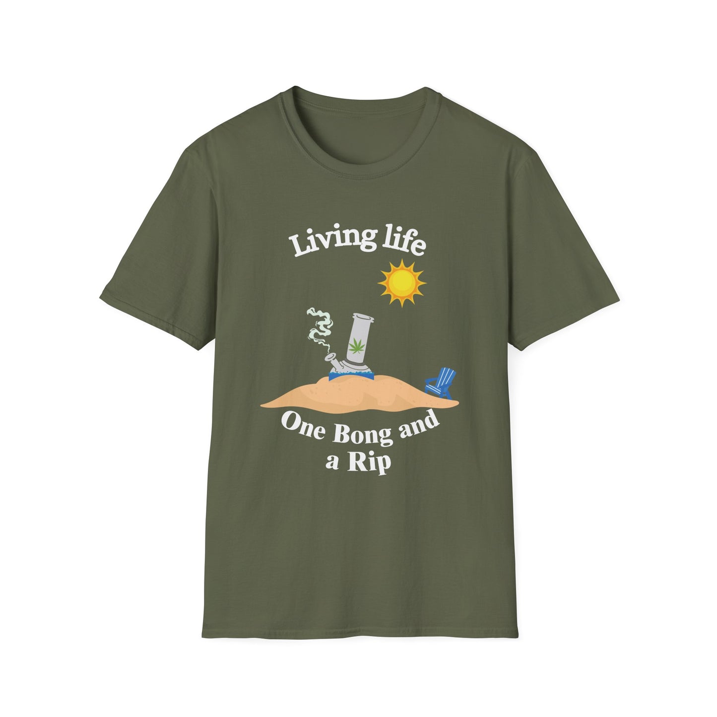 Funny living life one bong and a rip Unisex Shirt