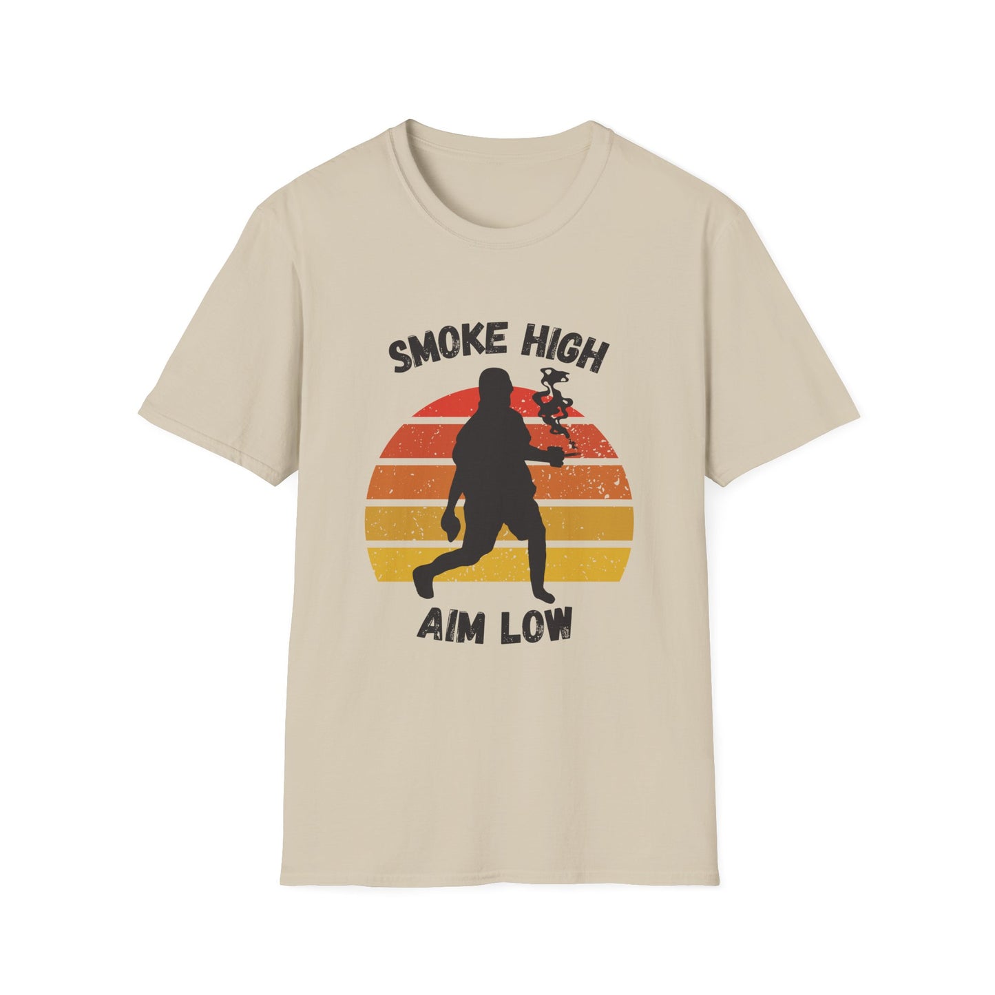 Funny smoke high aim low Unisex Cornhole Shirt