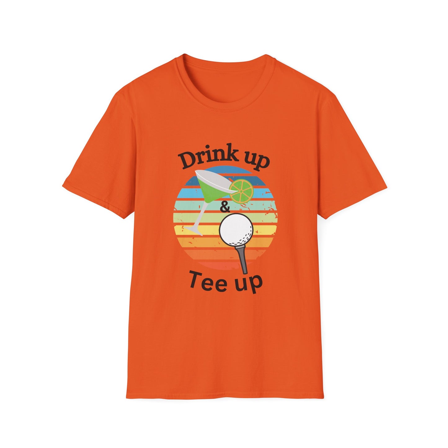 Funny drink up & tee up Unisex Golf Shirt