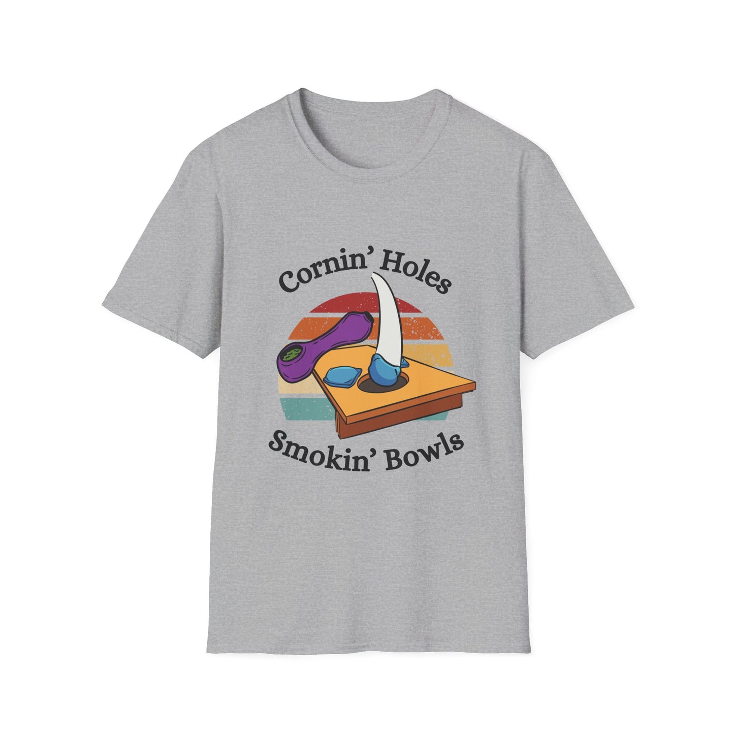 Funny cornin holes & smokin bowls Unisex Cornhole Shirt