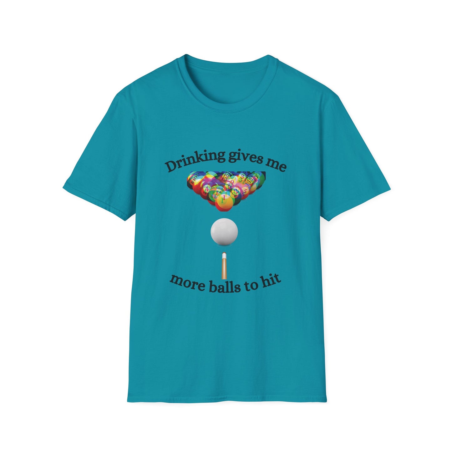 Funny drinking gives me more balls to hit Unisex Billiards/Pool Shirt